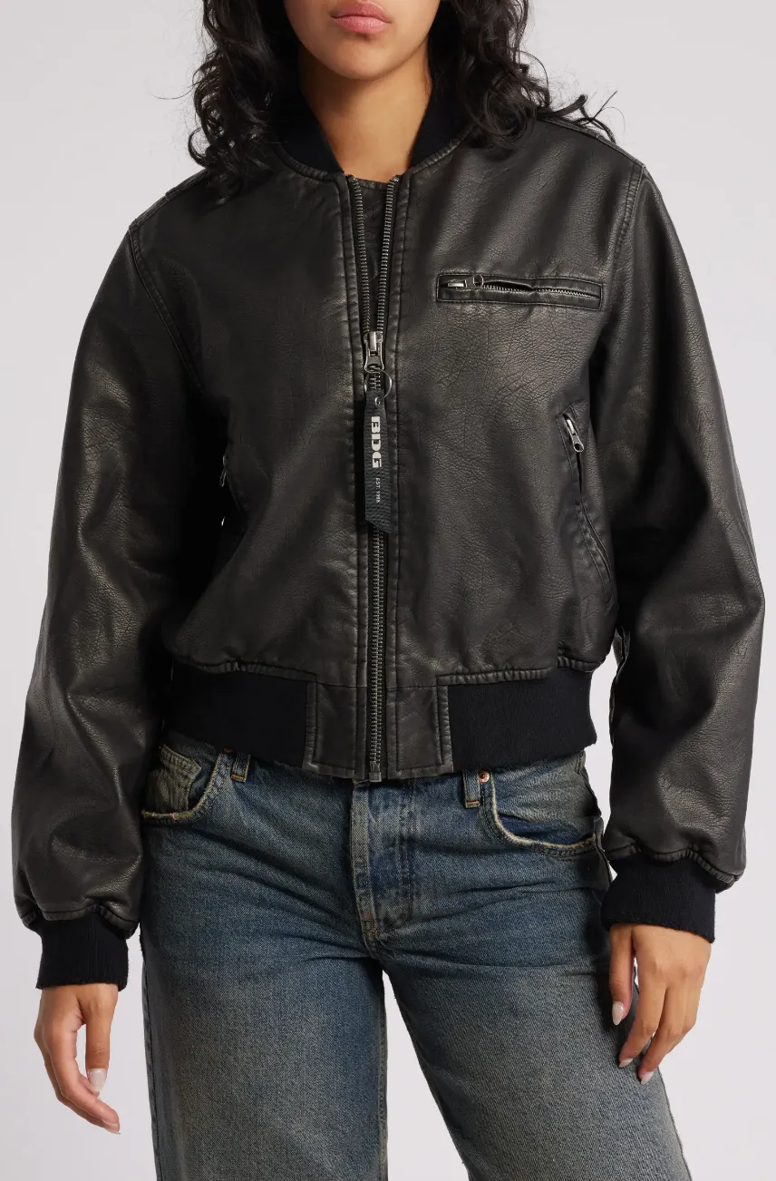 BDG Pu Bomber Jacket sold by Brightside Boutique product image thumbnail 4