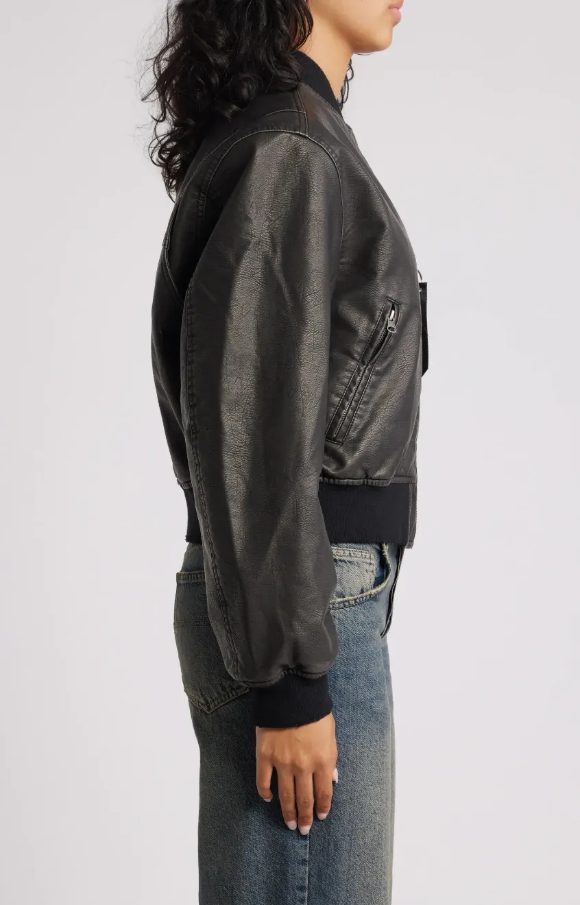 BDG Pu Bomber Jacket sold by Brightside Boutique product image thumbnail 3