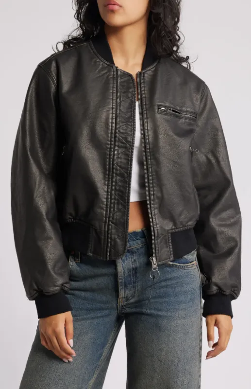 BDG Pu Bomber Jacket sold by Brightside Boutique