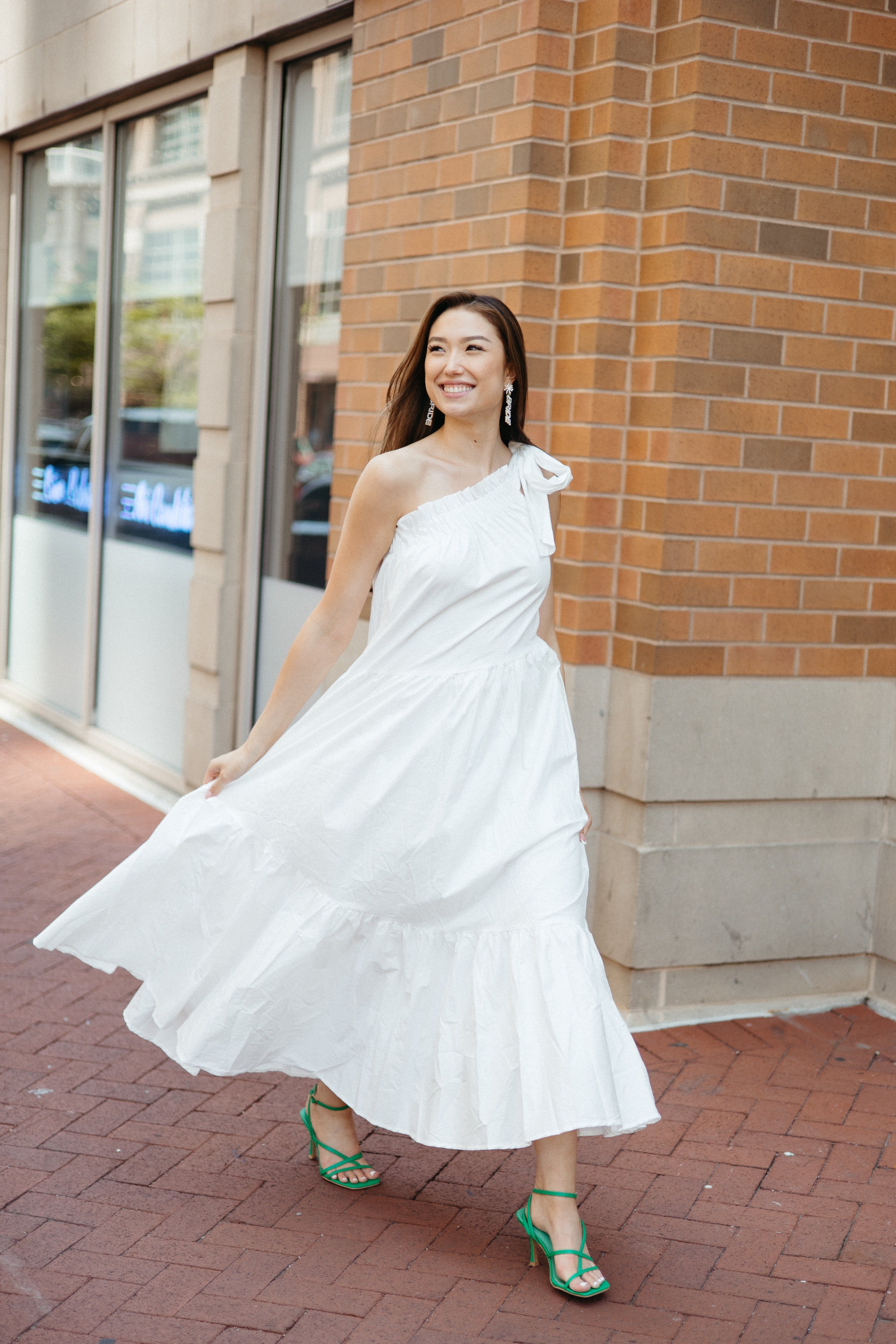 Unwritten Rules One Shoulder Maxi Dress sold by Brightside Boutique