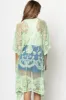Pastel Floral Lace Kimono with Front Tie sold by Brightside Boutique