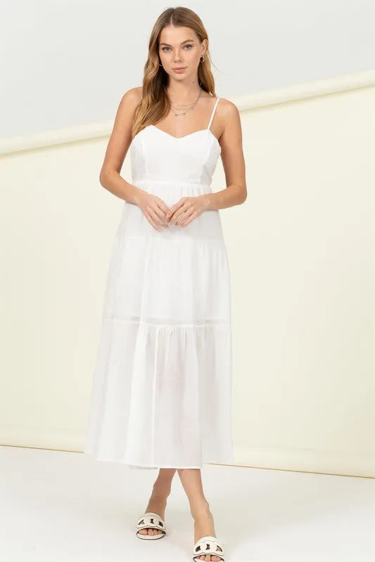 Full Heart Smocked Cut Out Midi Dress sold by Brightside Boutique
