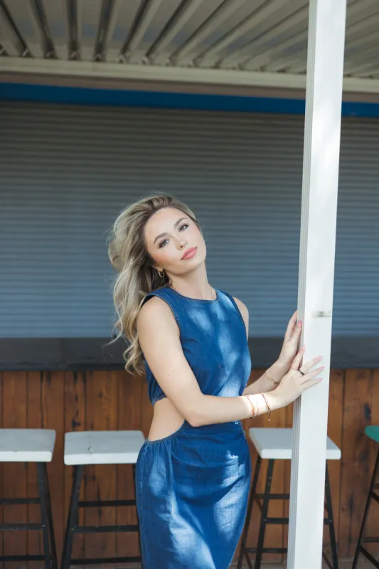 Sabine Denim Dress sold by Brightside Boutique