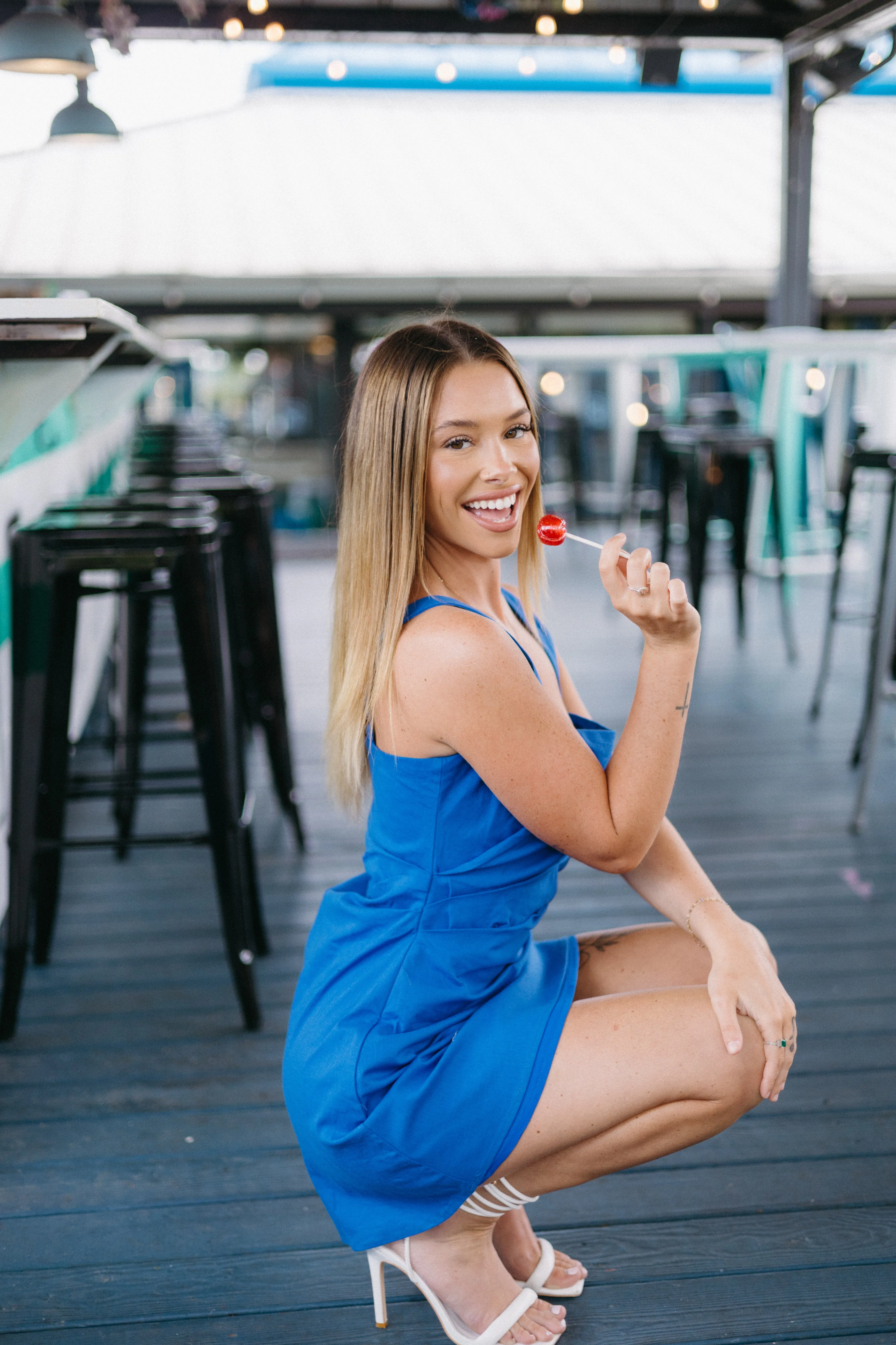 Happy Hour Gathered Mini Dress sold by Brightside Boutique product image thumbnail 3
