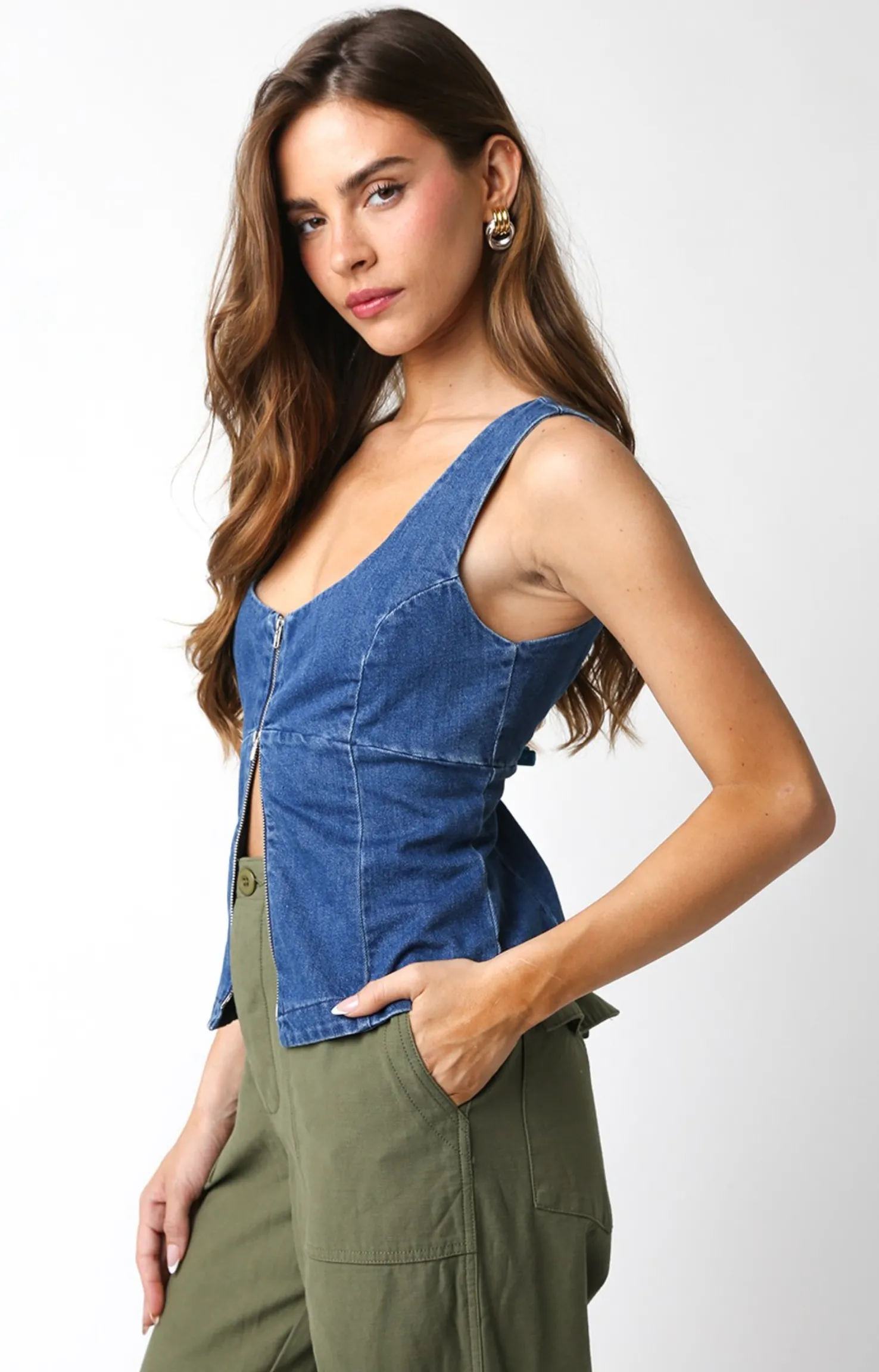 Danica Denim Top sold by Brightside Boutique product image thumbnail 2