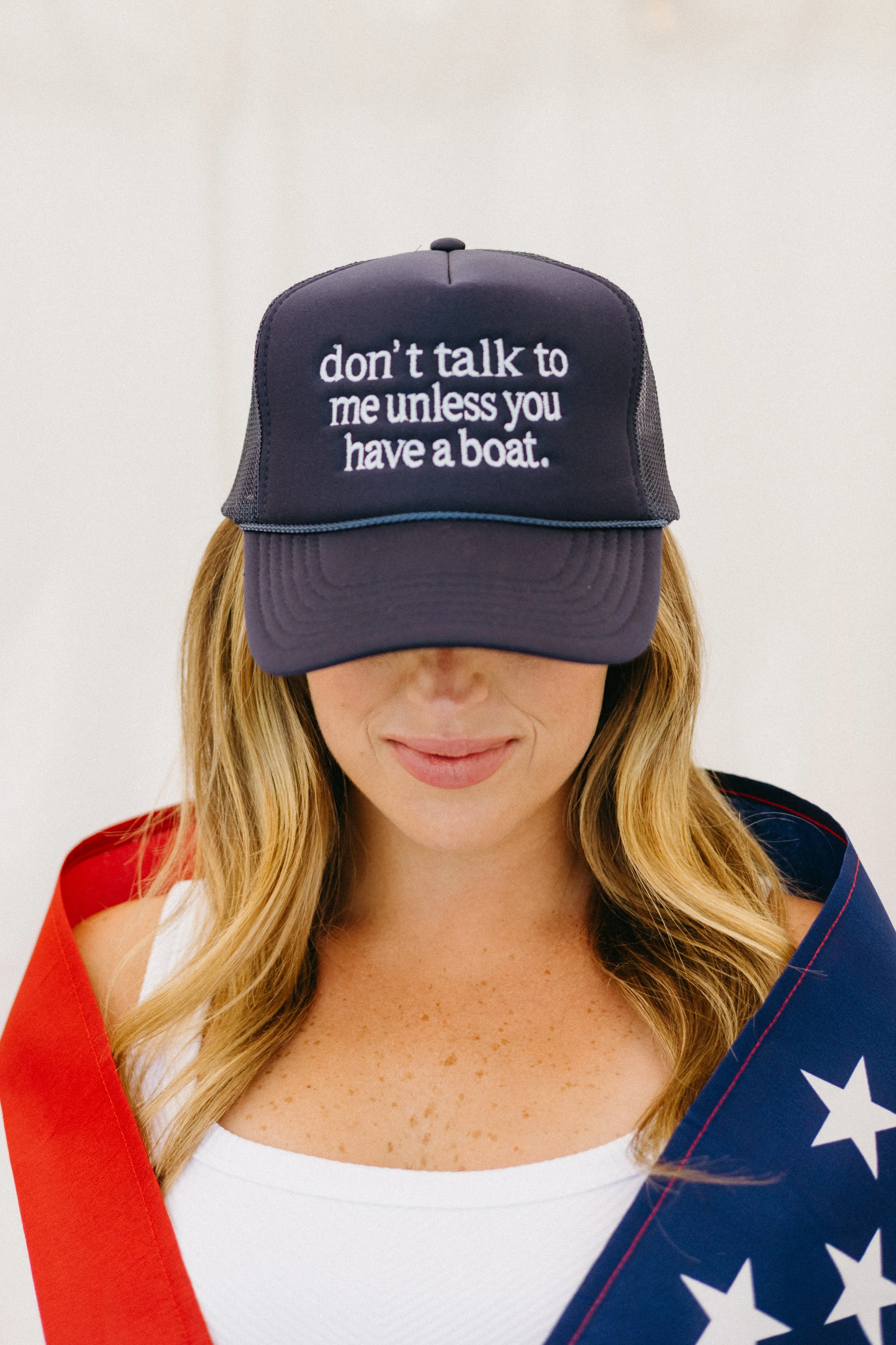 Don’t Talk To Me Unless You Have A Boat Trucker Hat sold by Brightside Boutique
