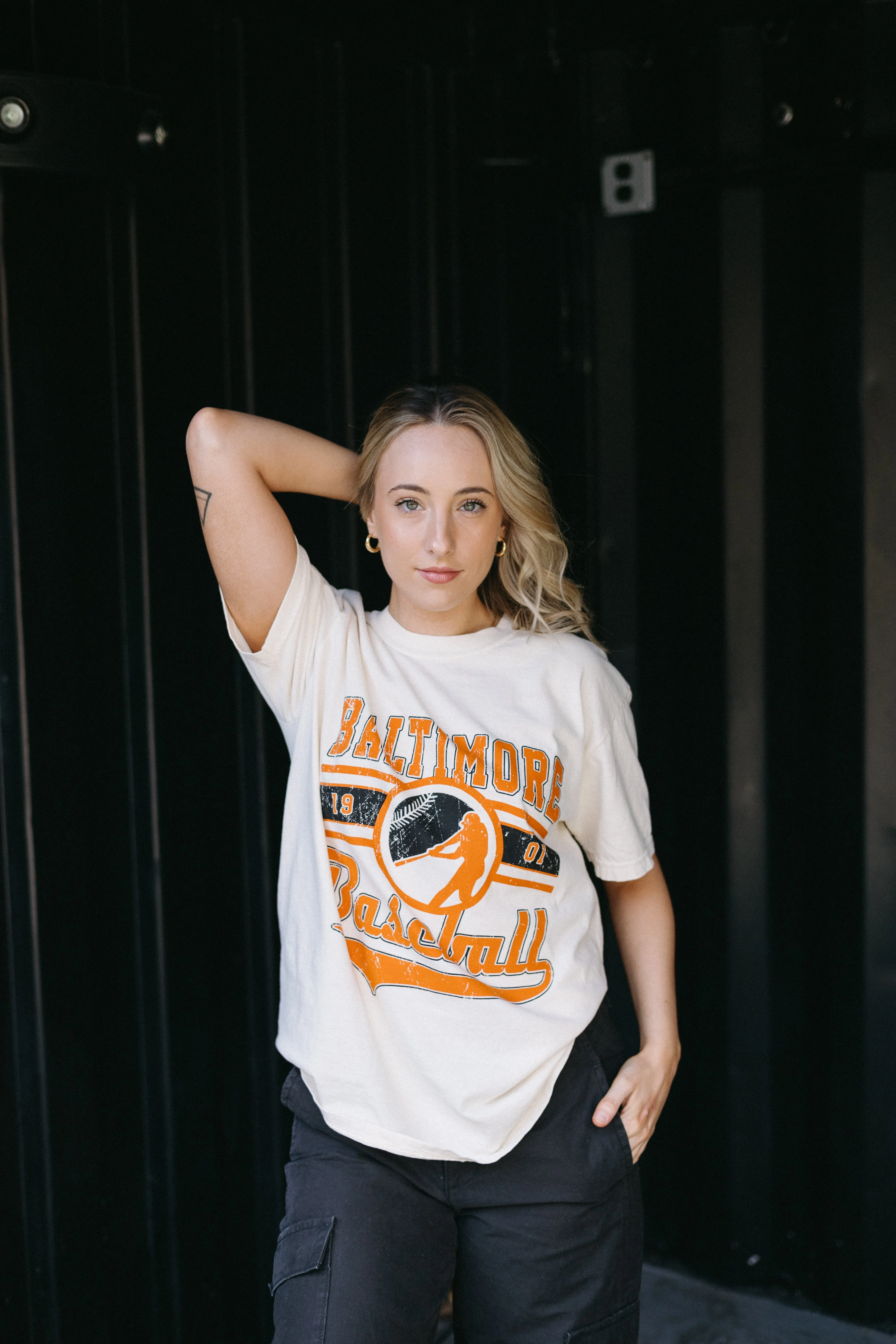 Baltimore Distressed Baseball Tee By Brightside sold by Brightside Boutique product image thumbnail 4