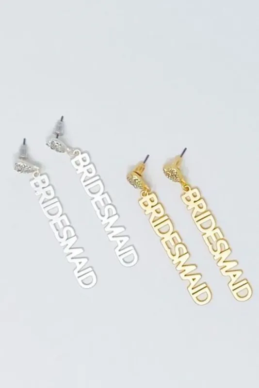 Be My Bridesmaid Earrings made by Brightside Boutique