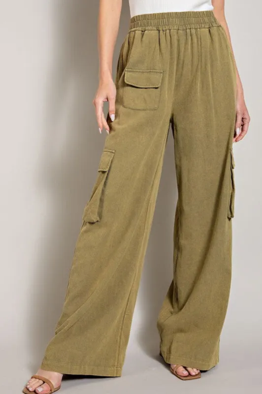 Mineral Washed Cargo Pants sold by Brightside Boutique