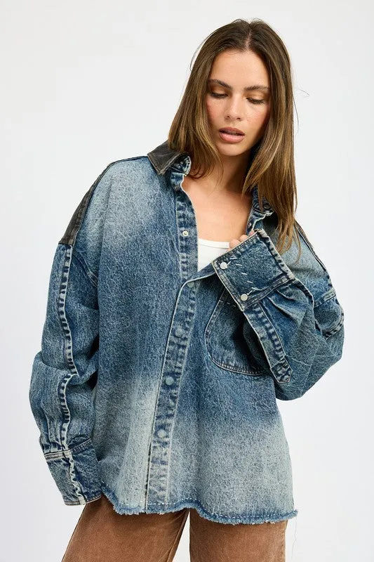 Trendsetter Oversized Denim Jacket sold by Brightside Boutique