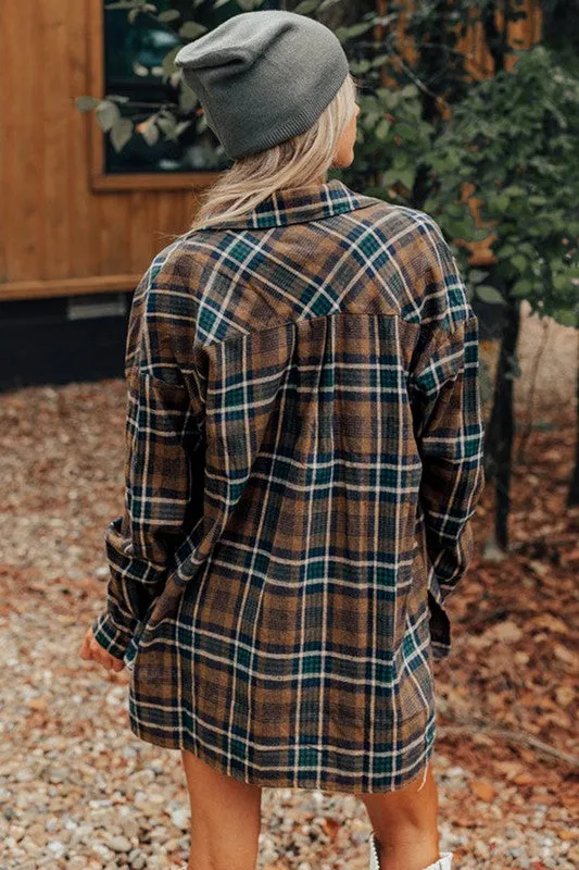 Women Plaid Print Pockets Buttoned Shirt Jacket sold by Brightside Boutique product image thumbnail 4