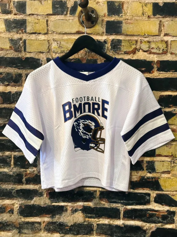 Brightside x R1A BMORE Cropped Football Jersey sold by Brightside Boutique