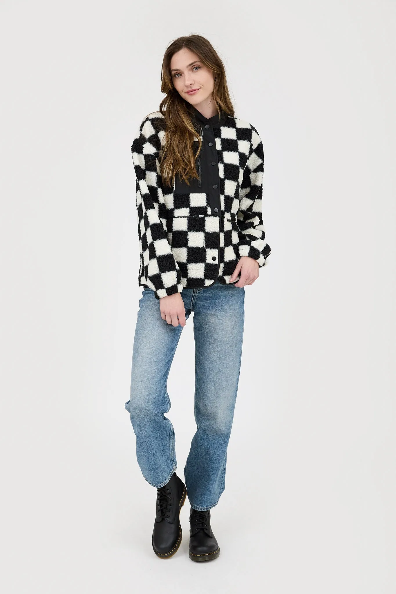Checkered Fleece Jacket sold by Brightside Boutique product image thumbnail 3