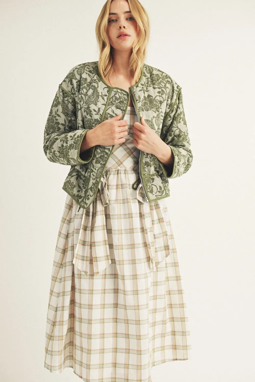 Botanical Quilted Jacket sold by Brightside Boutique