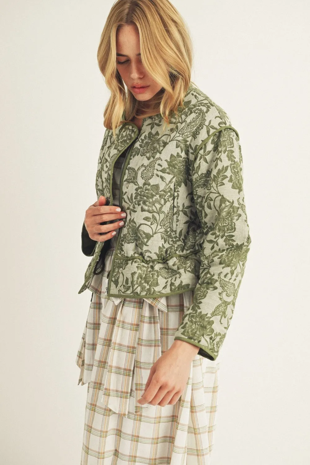 Botanical Quilted Jacket sold by Brightside Boutique product image thumbnail 2