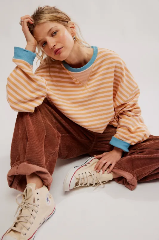 Free People Classic Striped Crew sold by Brightside Boutique