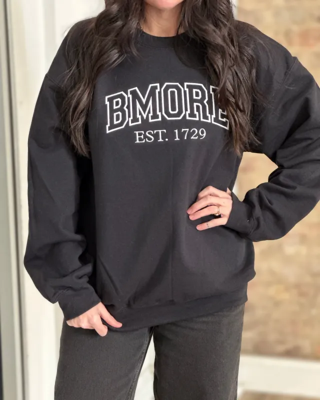 Brightside the Label BMORE Est. 1729 Embroidered Crewneck sold by Brightside Boutique