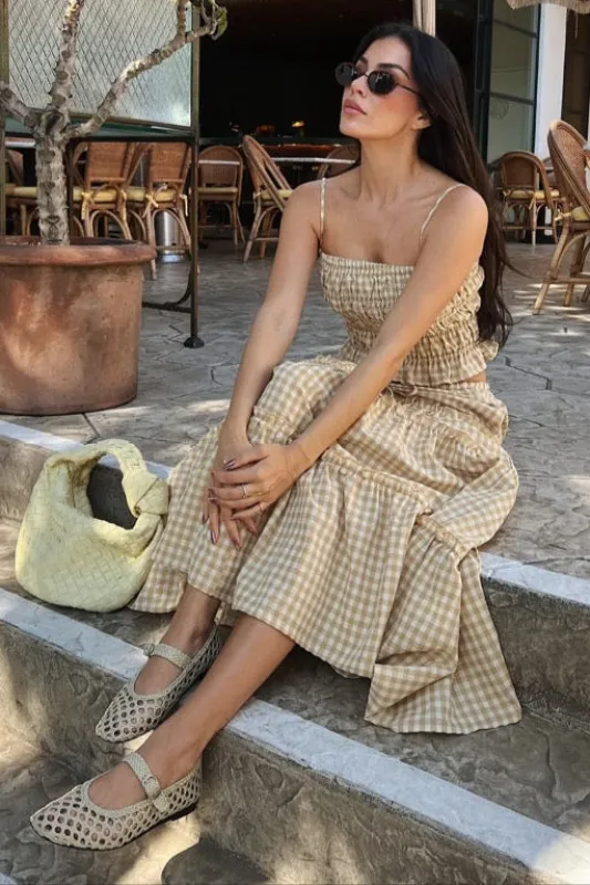 Peachy Picnic Maxi Skirt Set sold by Brightside Boutique