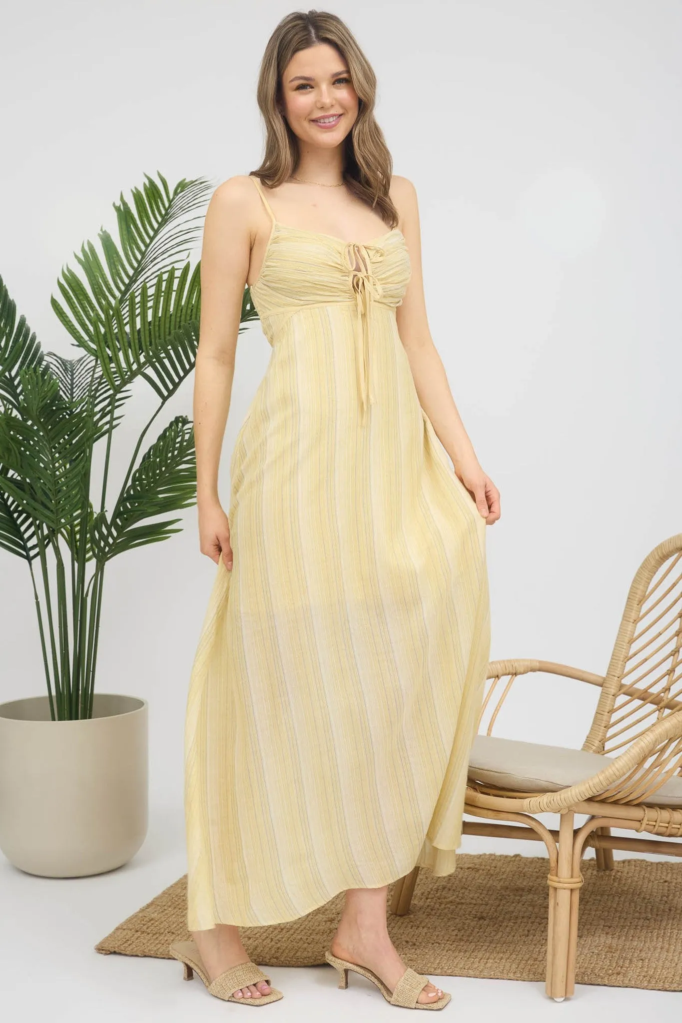 Buttercup Tie Front Maxi Dress sold by Brightside Boutique product image thumbnail 2