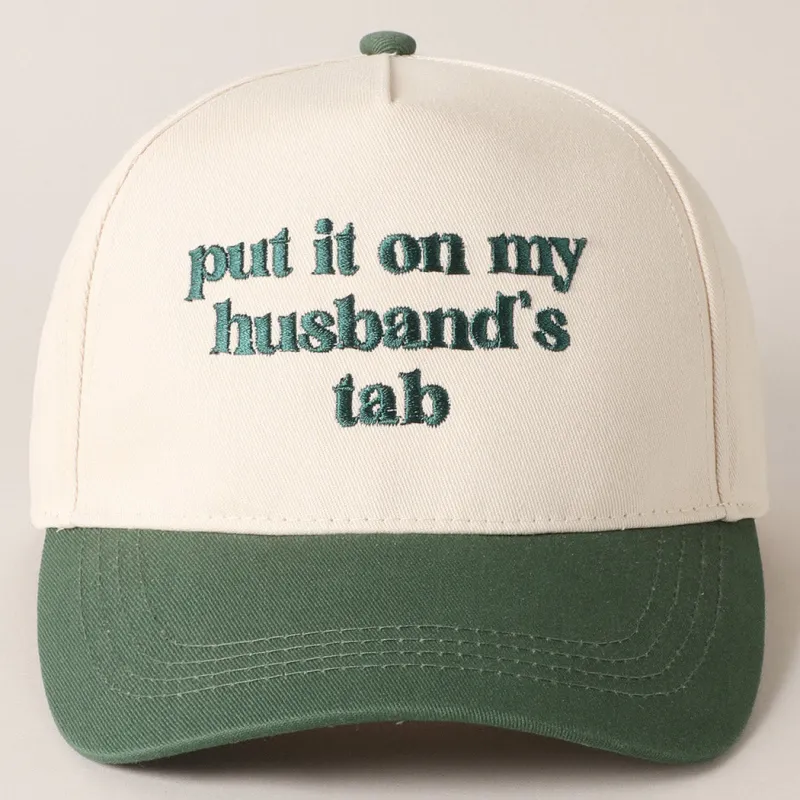 Put It On My Husband's Tab Embroidered Snapback sold by Brightside Boutique