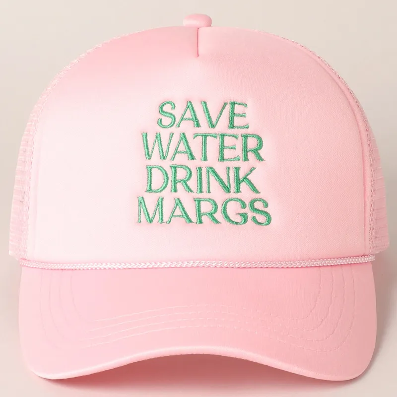 Save Water Drink Margs Embroidered Trucker Hat sold by Brightside Boutique