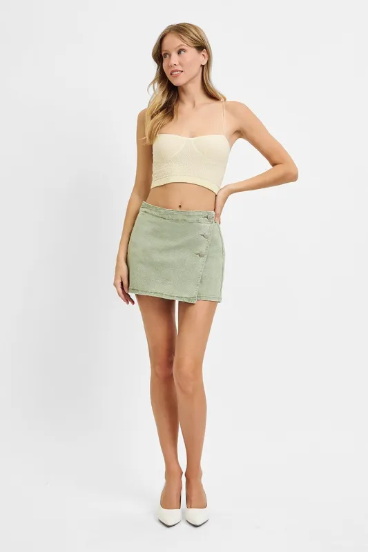 The Verona Button Skort sold by Brightside Boutique