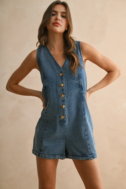 Rivet & Roll Romper sold by Brightside Boutique