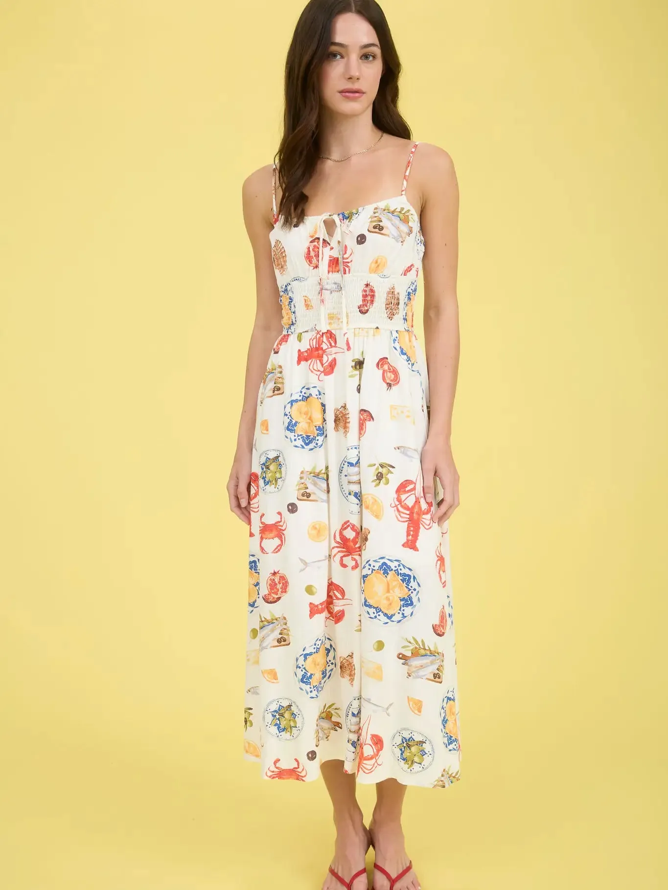 The Seaside Soirée Midi Dress sold by Brightside Boutique