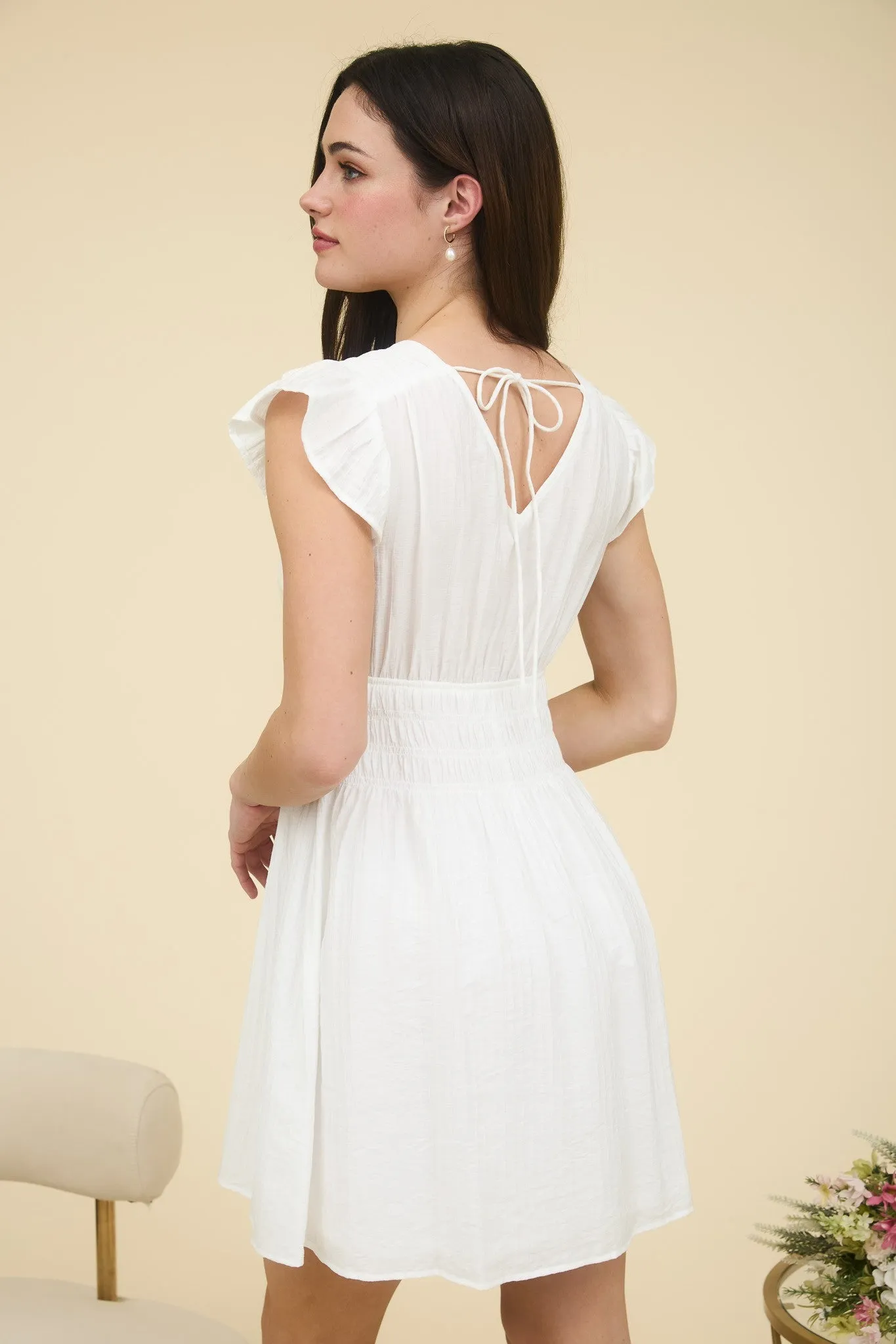 The Rosalie Ruffle Mini Dress sold by Brightside Boutique product image thumbnail 5