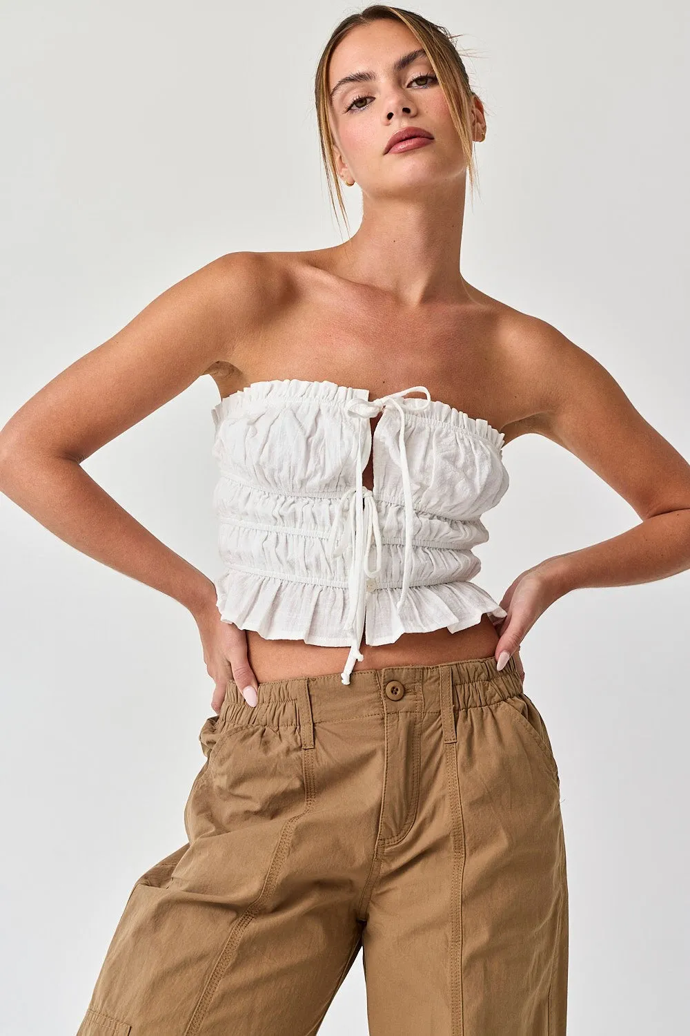 The Aurora Ruffle Cropped Top sold by Brightside Boutique product image thumbnail 2
