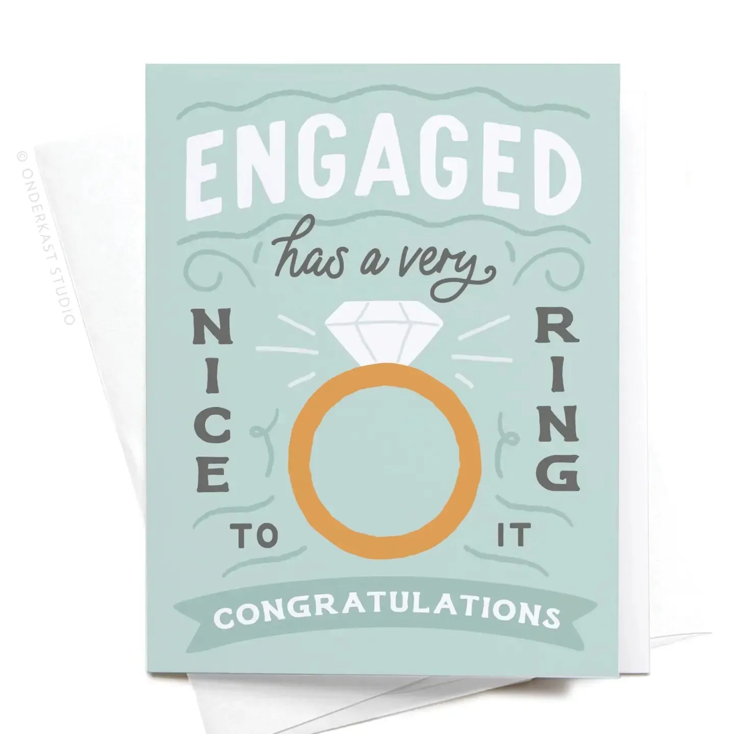 Engaged Has A Very Nice Ring To It Wedding Card sold by Brightside Boutique product image thumbnail 2