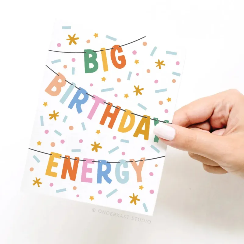 Big Birthday Energy Birthday Card sold by Brightside Boutique