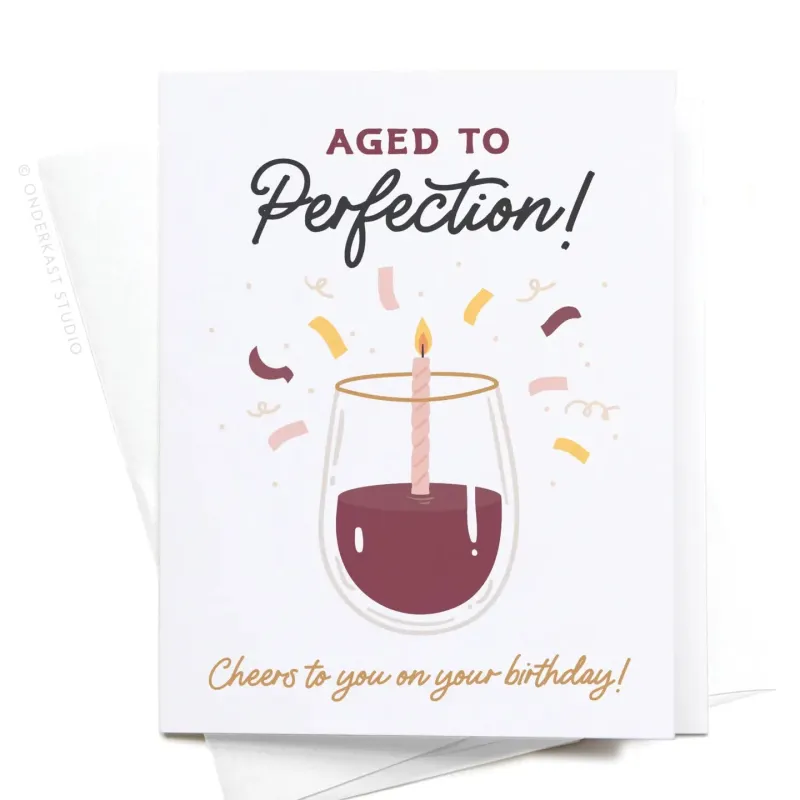 Aged To Perfection Birthday Card sold by Brightside Boutique