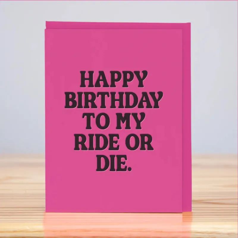 Ride or Die Birthday Birthday Card sold by Brightside Boutique