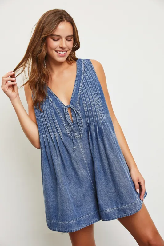 Riverside Denim Romper sold by Brightside Boutique