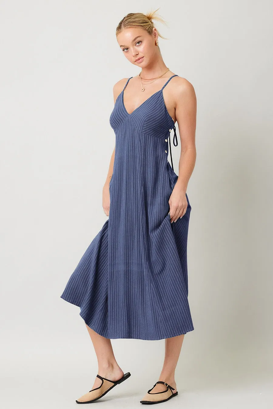 Oceanfolk Linen Midi Dress sold by Brightside Boutique product image thumbnail 3
