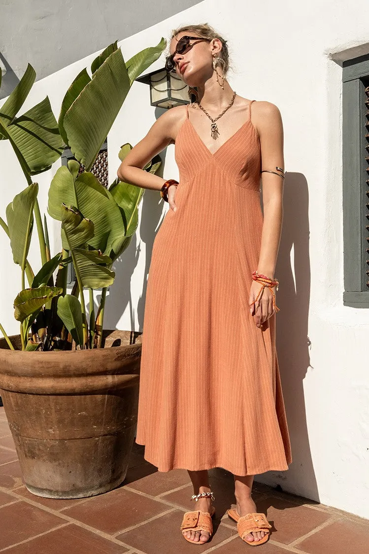 Oceanfolk Linen Midi Dress sold by Brightside Boutique