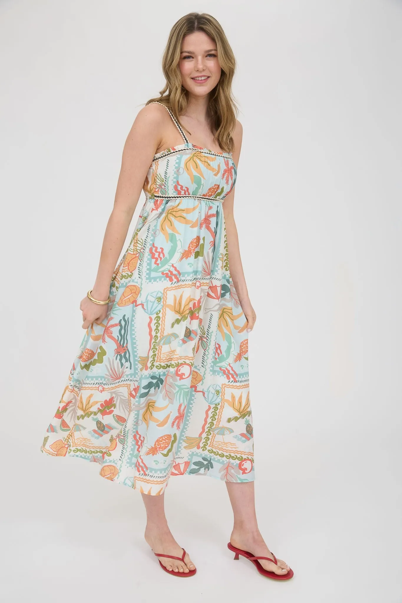 Tropical Cabana Midi Dress sold by Brightside Boutique product image thumbnail 5