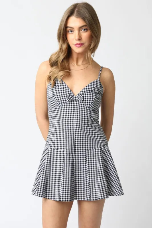 Amy Checkered Mini Dress sold by Brightside Boutique