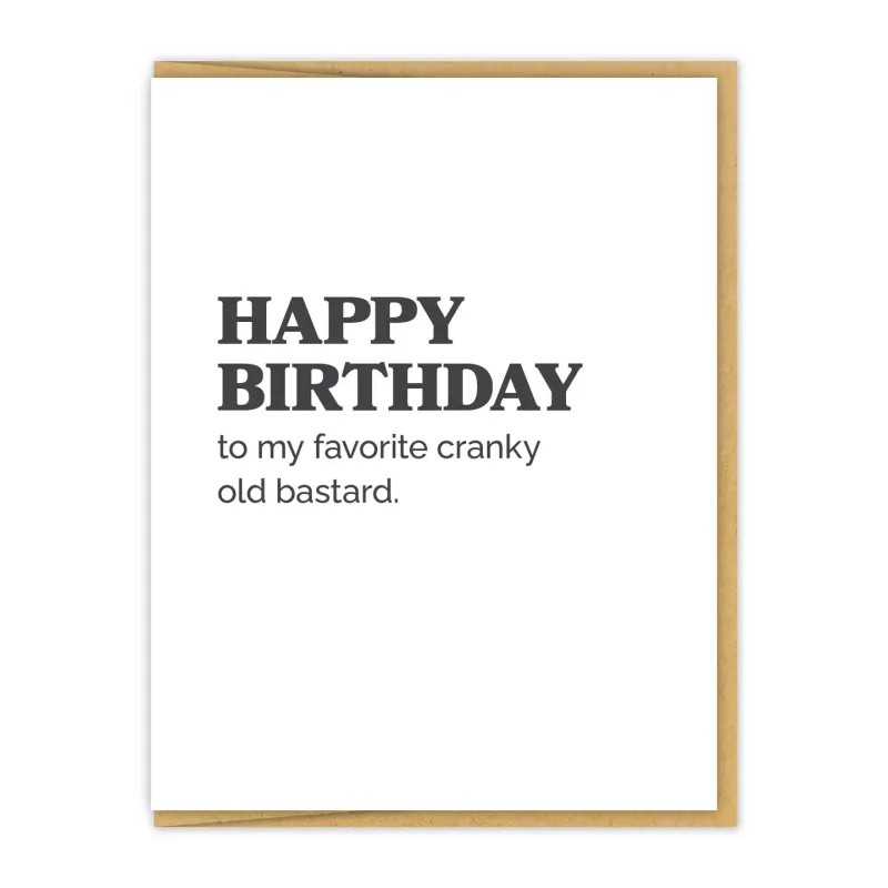 My Favorite Cranky Old Bastard Birthday Card sold by Brightside Boutique