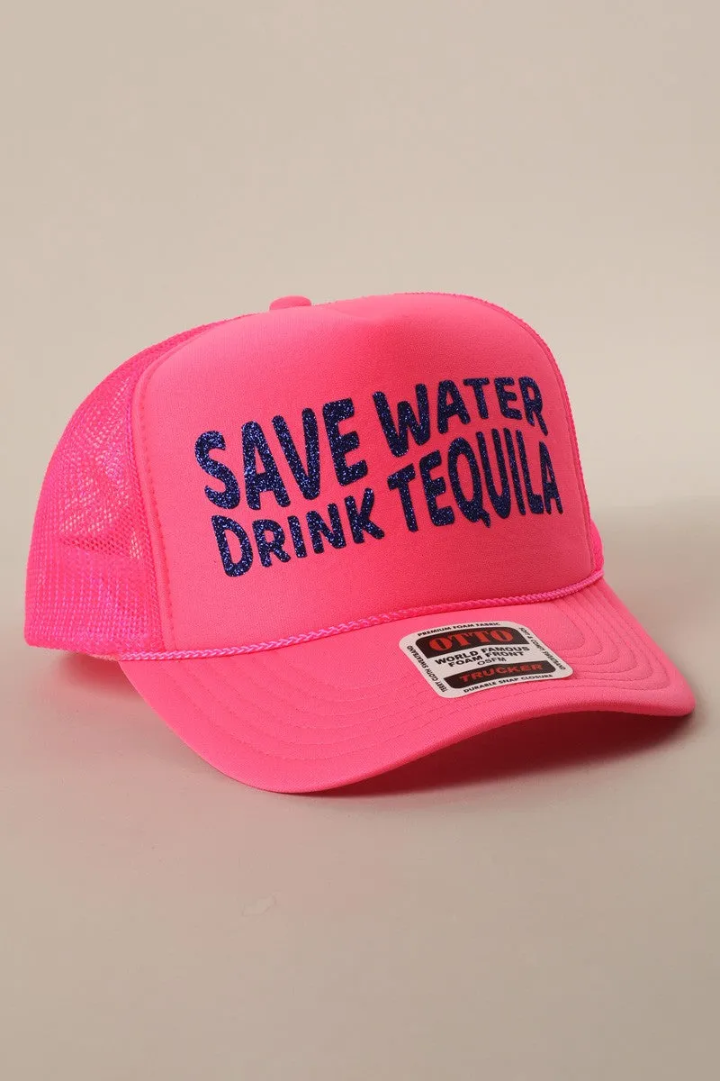 Save Water Drink Tequila Trucker Hat sold by Brightside Boutique