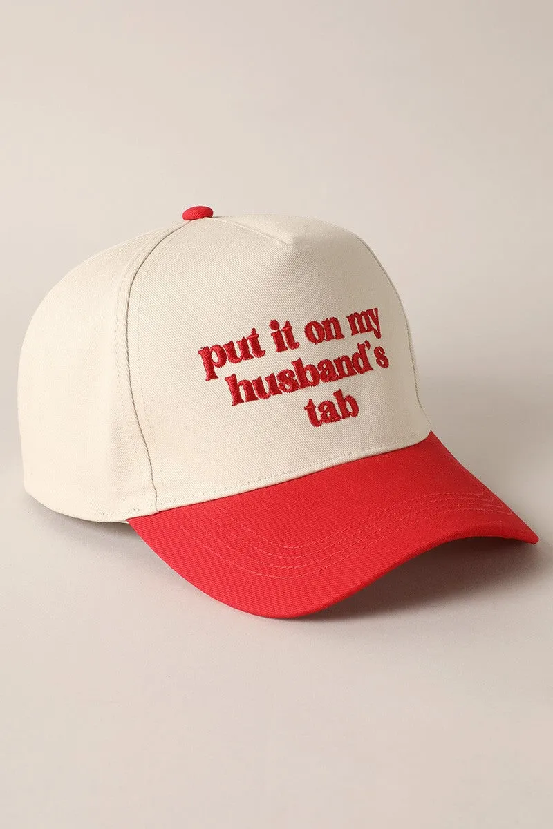 Put It On My Husband's Tab Snapback sold by Brightside Boutique
