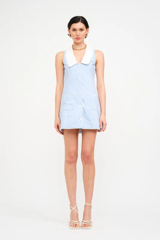 Isla Blue Dress sold by Brightside Boutique