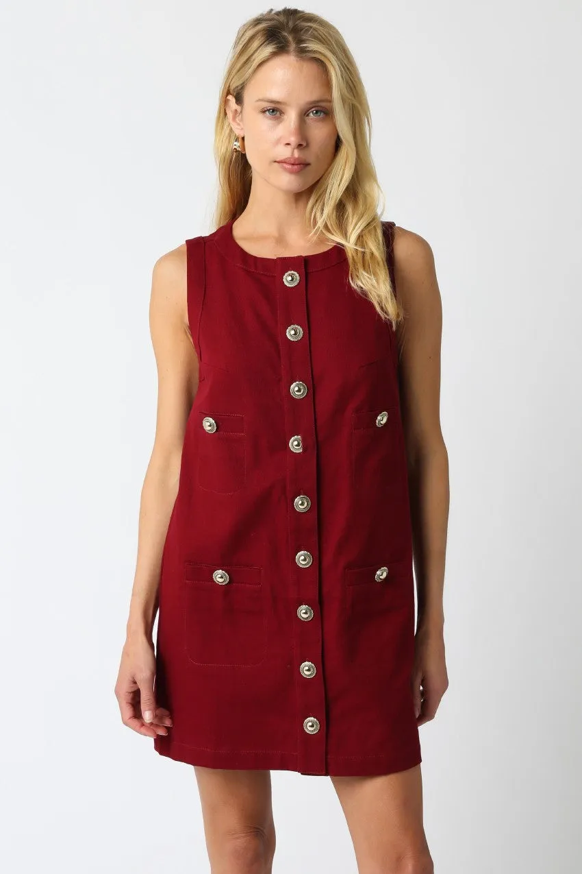 Karina Button Mini Dress sold by Brightside Boutique product image thumbnail 5