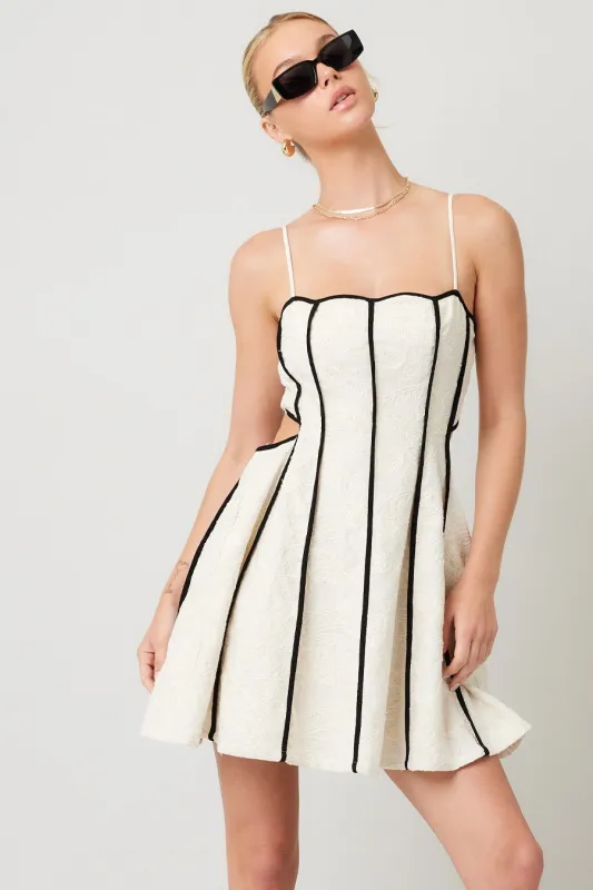 Ivory Meadow Embroidered Mini Dress sold by Brightside Boutique