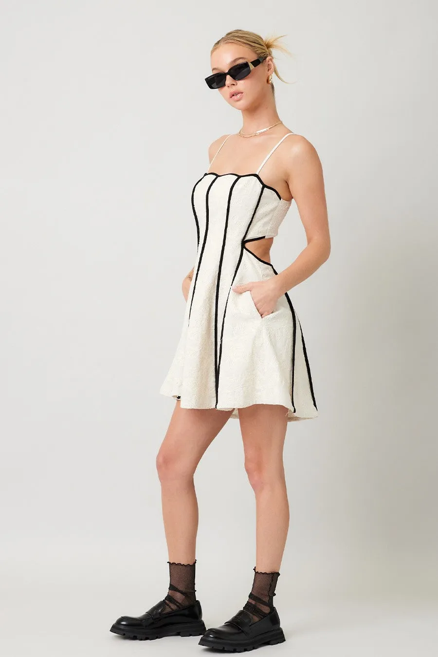 Ivory Meadow Embroidered Mini Dress sold by Brightside Boutique product image thumbnail 5