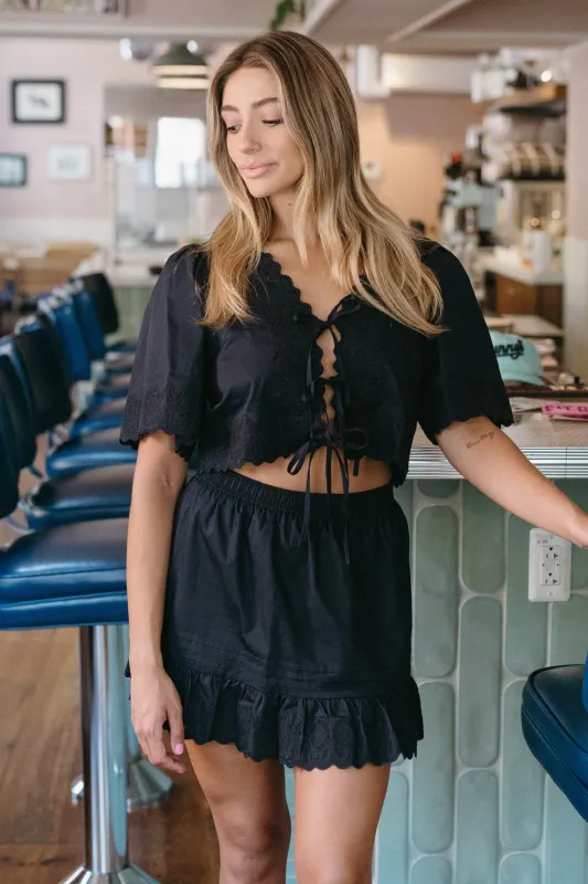 Hailey Embroidered Crop Top sold by Brightside Boutique