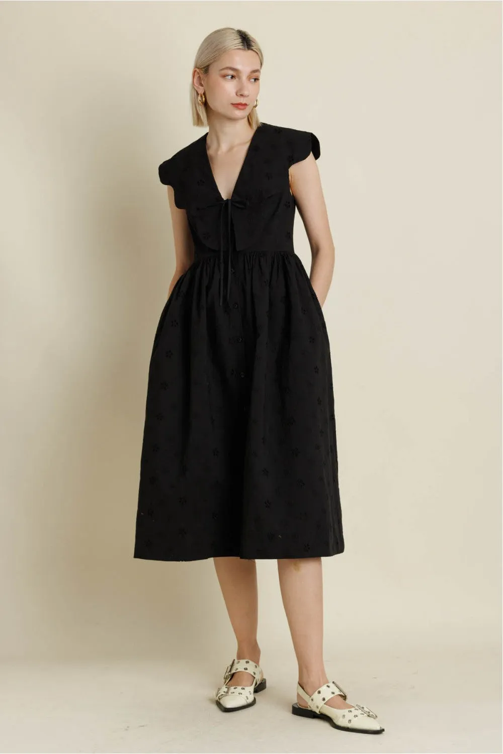 Collar & Charm Midi Dress sold by Brightside Boutique