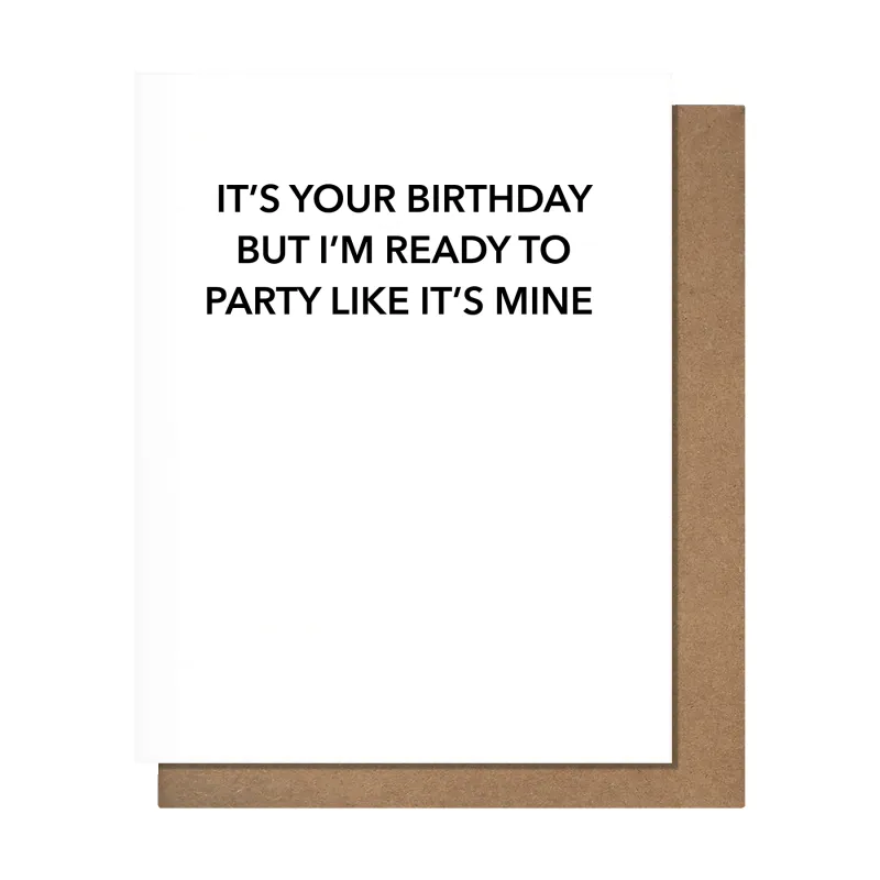 Party Like It's Mine Birthday Card sold by Brightside Boutique
