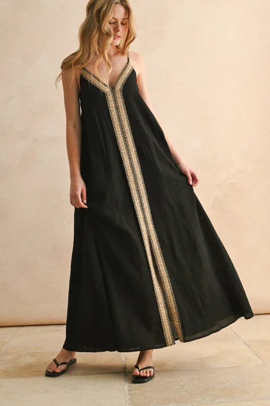 The Raffia Reverie Maxi Dress sold by Brightside Boutique